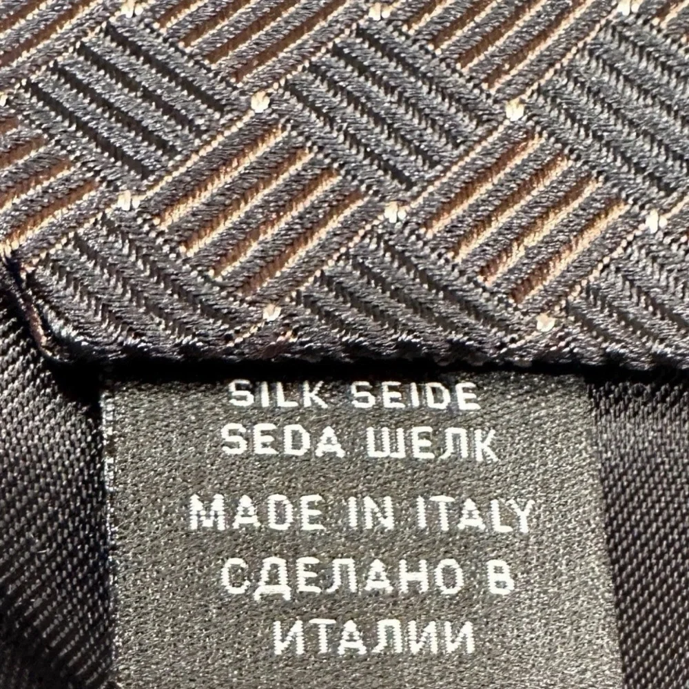 Hugo Boss Black and Brown Checkered Tie